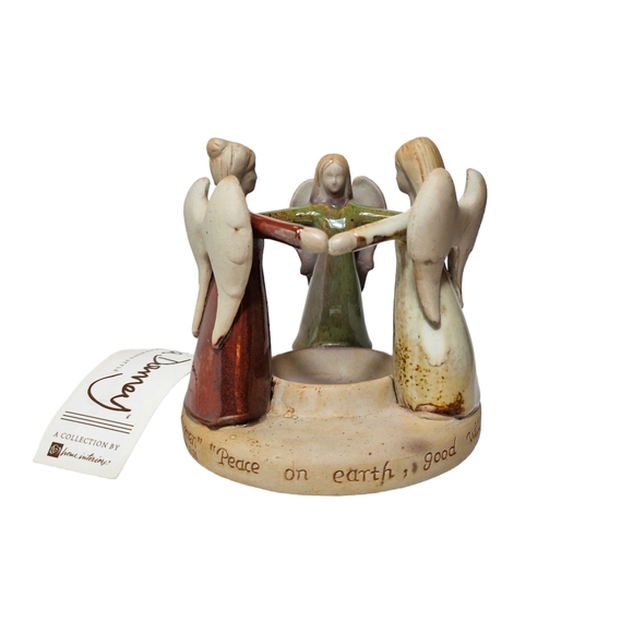 Roma Downey Vintage Pottery Angel Candle Tea Light Holder 5.5" H - Picture 1 of 12